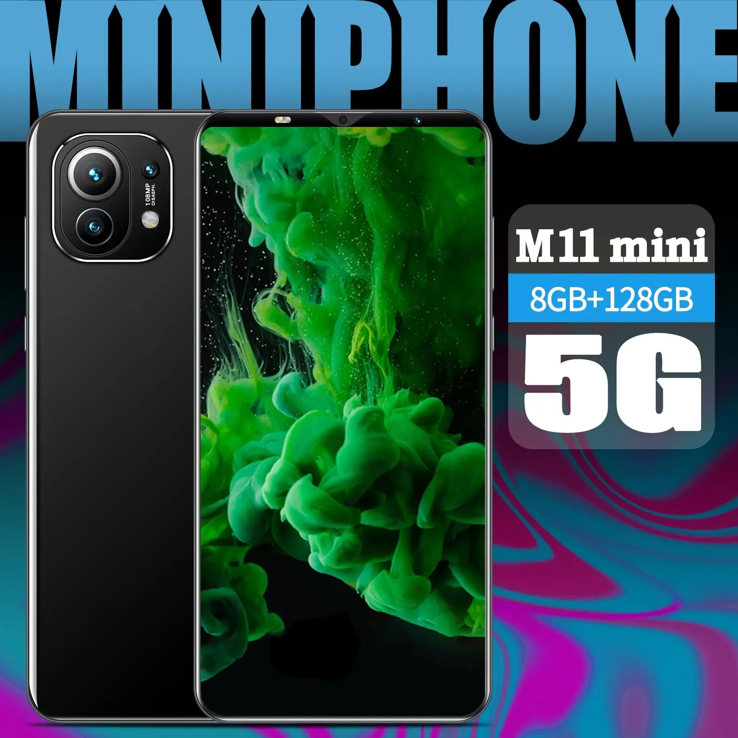 

M11 Mini 5.2 Inch 8+128gb Andriod 10.0 4800mah Deca Core Cheap Smart Phone 2021 New Face Fingerprint Identification Cell Phone