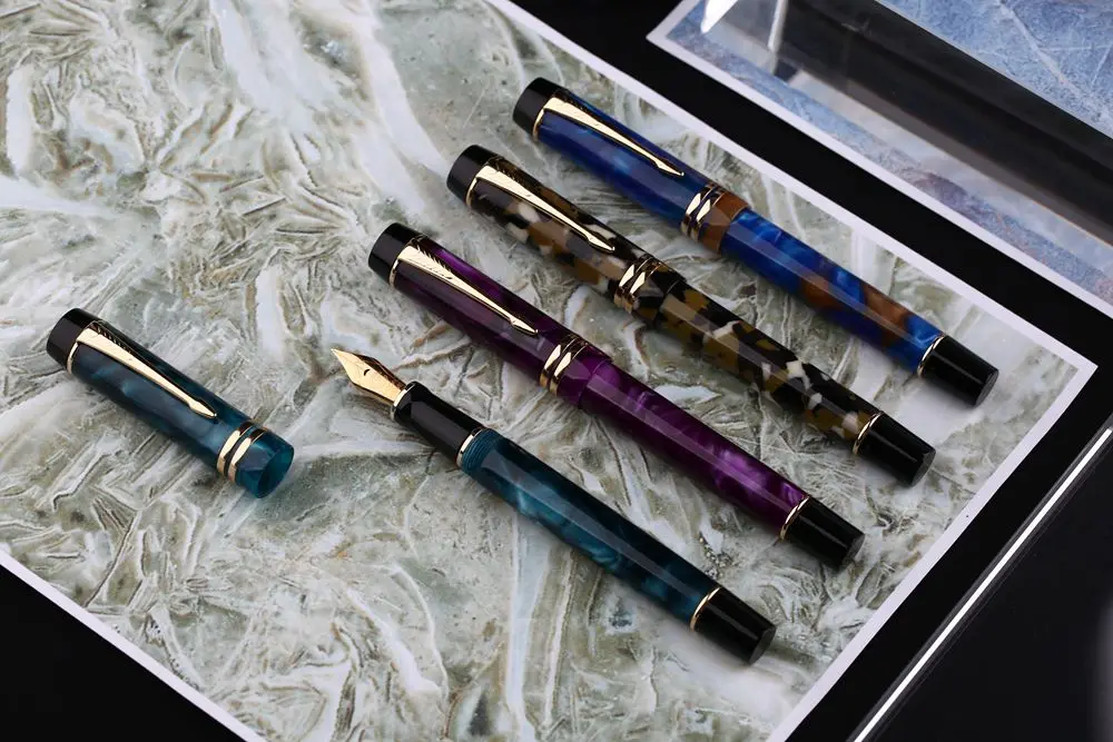 Moonman M600S акриловая смола перьевая ручка иридий F чернильная ручка NIB Оригинальная коробка