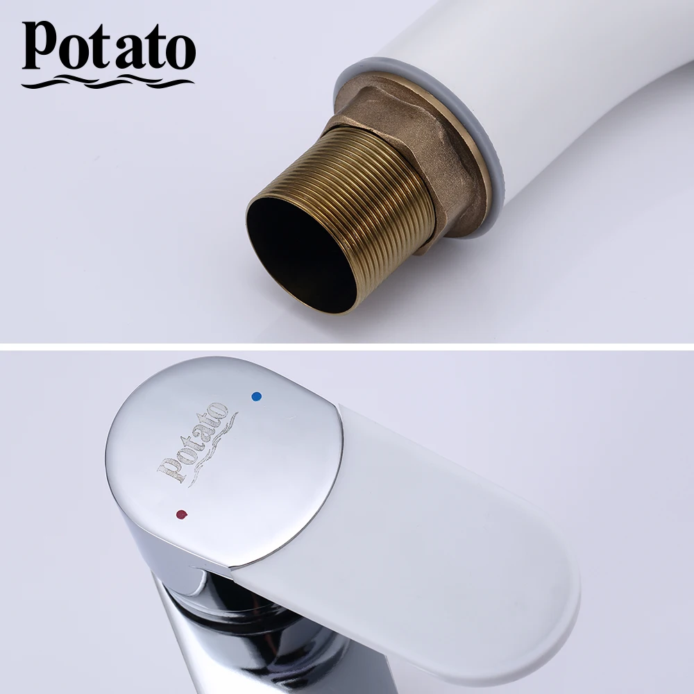 potato 4 colors bathroom faucet stainless steel basin mixer bathroom accessories tap bathroom sink basin mixer tap p10223 free global shipping