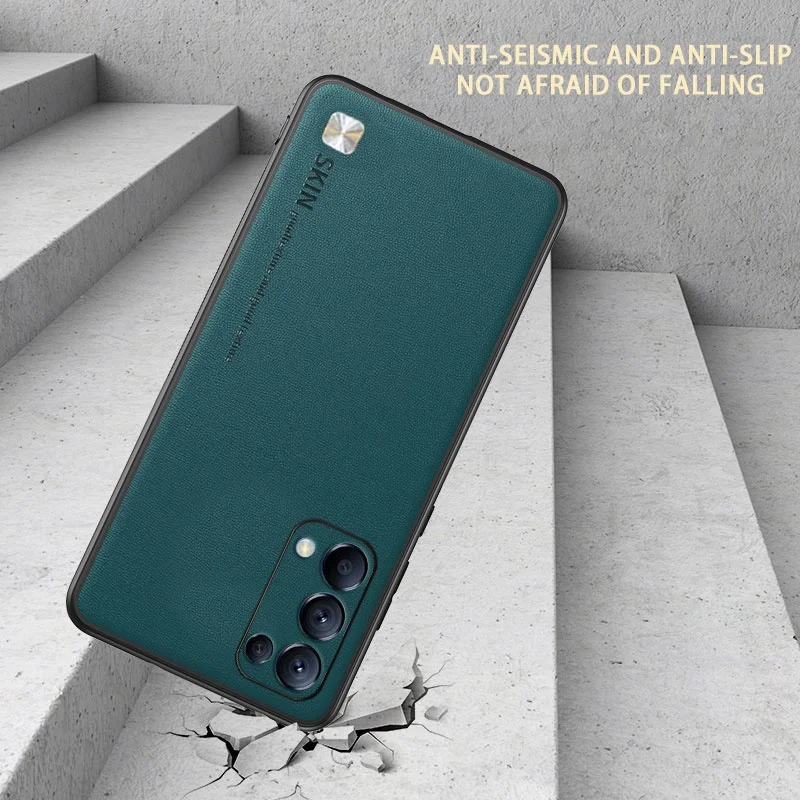 luxury pu leather phone case for oppo reno 7 5 6 pro plus find x3 lite k9 matte cover case for realme 8 pro gt neo 2 master q3s free global shipping
