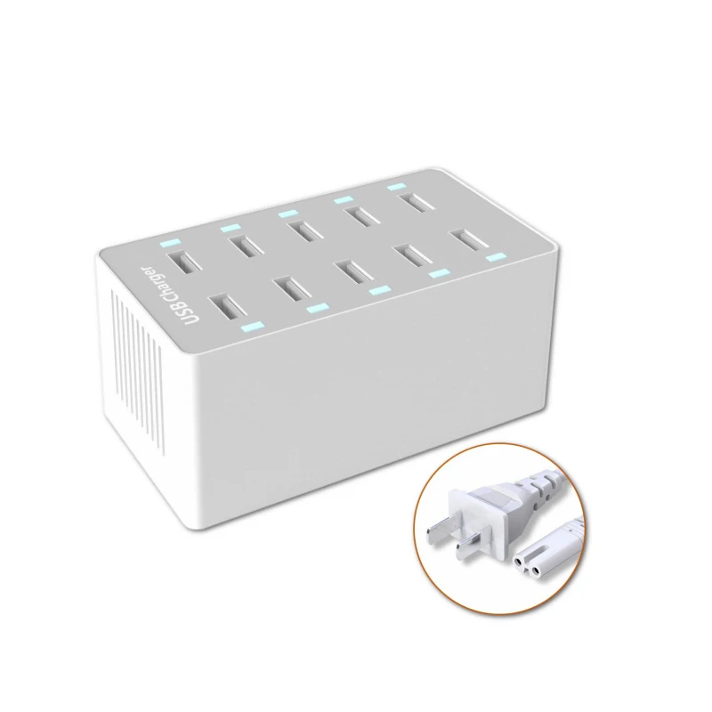

charge usb multiple USB charger Adapter Intelligent 10 USB Desktop Charge 10 Port Multi Mobile Device Charge For samsung huawei