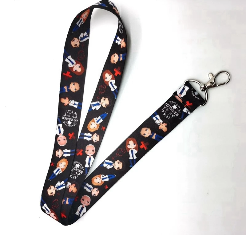 

Hot Sale! Greys Anatomy Doctors Lanyard Neck Strap Card Bus ID Holders With Key Chain