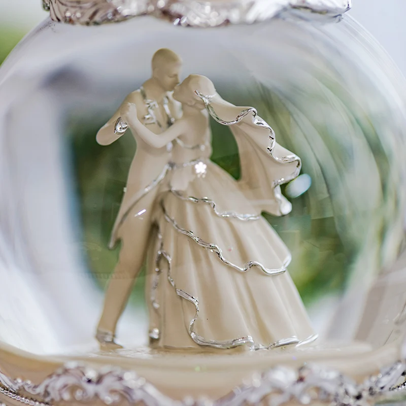 19*17 см вальс Принцесса Принц снежные глобусы стеклянная музыкальная шкатулка для