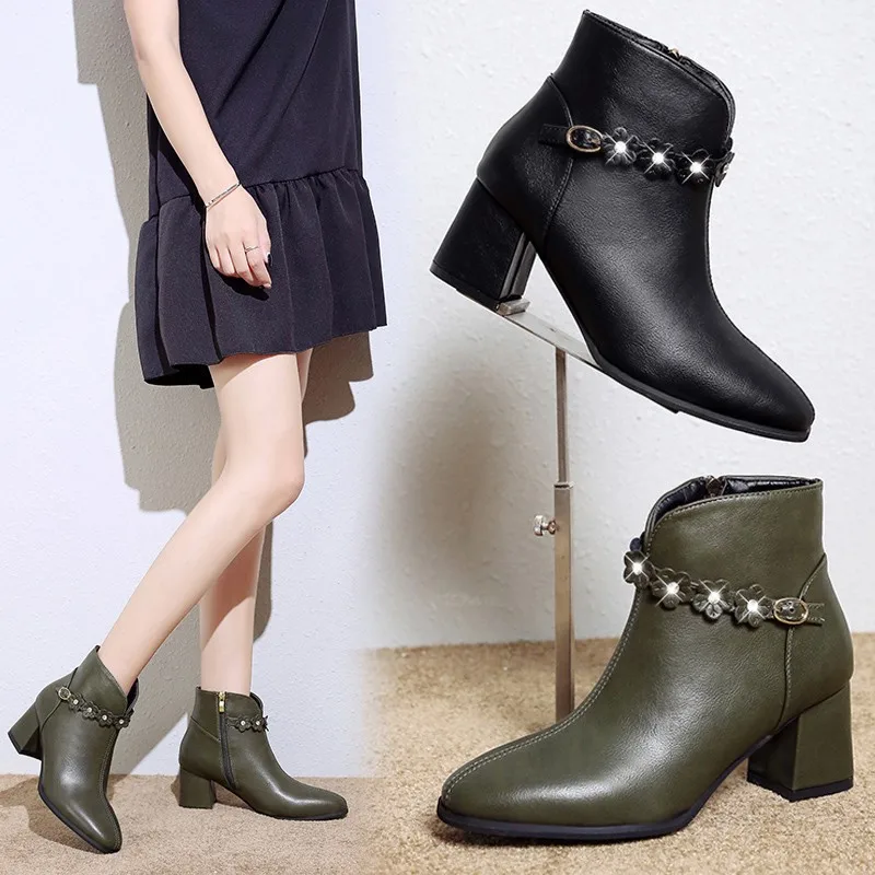 Новые осенне зимние Ботинки Martin в британском стиле ботильоны с боковой молнией