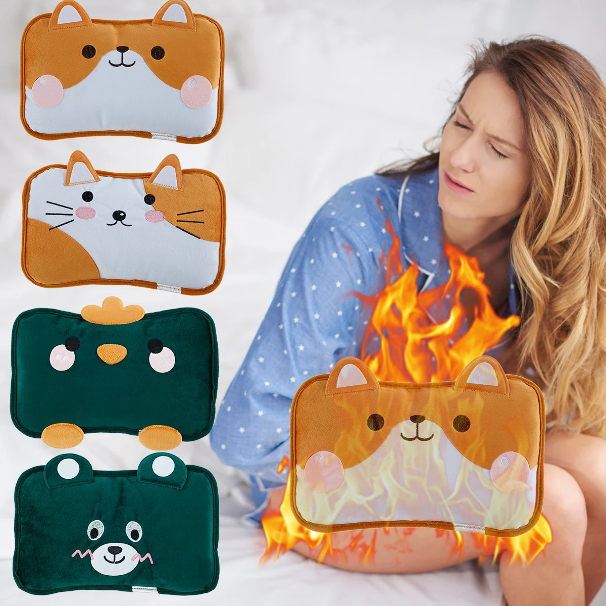 

10 Вт 5 В мультяшная сумка для горячей воды для женщин, наполнение водой, теплый живот, симпатичная сумка для теплой воды, сумка для горячей во...