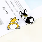 Милая брошь корги, мультяшная собака, эмалированные булавки, мультяшный стиль, куртки, лацкан, булавка, сумка, высококачественные металлические значки, детские ювелирные изделия