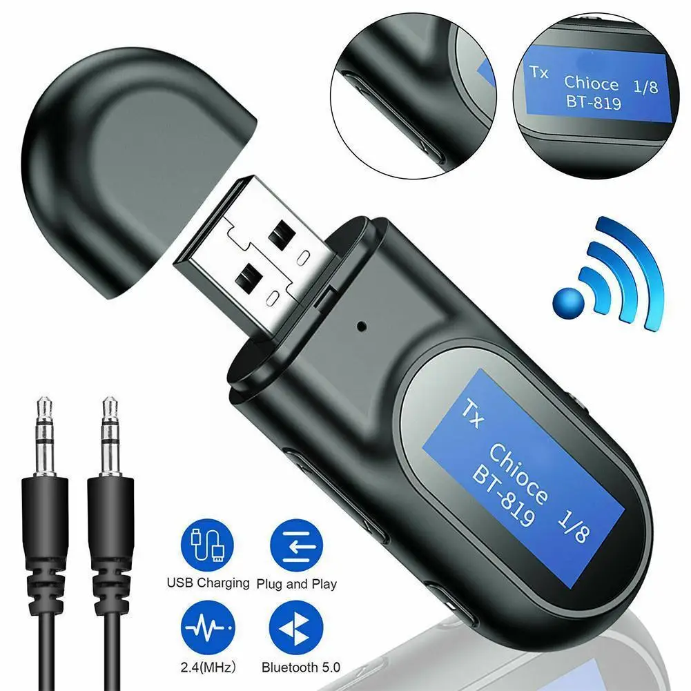 

2 In 1 T17 Bluetooth Compatible Audio Receiving And Receiver Lcd With Combo Audio Display Transmitting Transmitter Y7b3