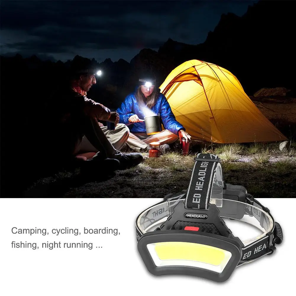 

Portable COB LED Headlamp USB Camping Headlight With Adjustable Headband Waterproof Flashlight For Night Riding Fishing