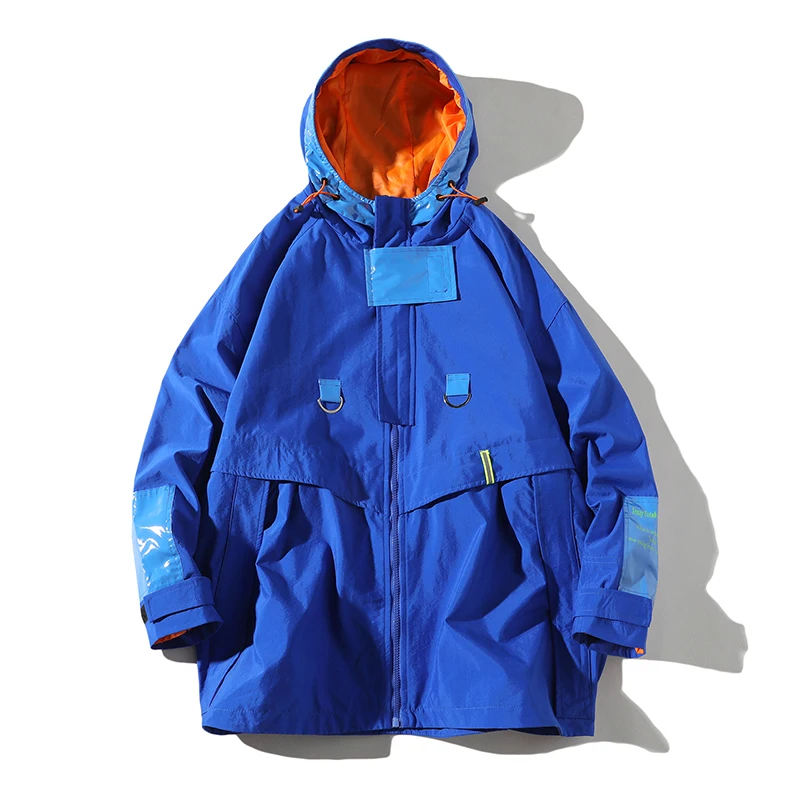 2019 осенний мужской длинный плащ Мужская хип хоп ветровка с капюшоном модная