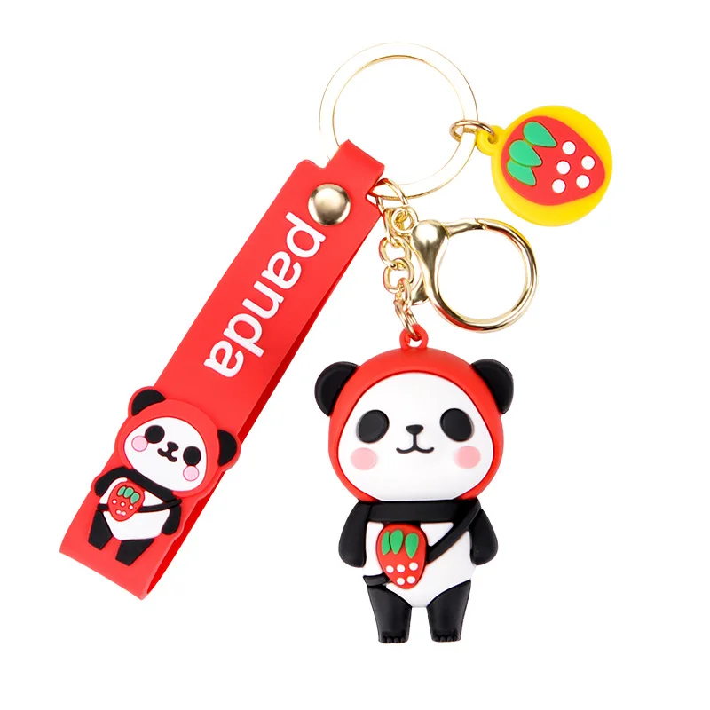 

Fashion Panda Keychain Pendant Cartoon Plastic Personalized Luxury Mobile Phone Leather Bag Key Ring Chain Holder Christmas Gift