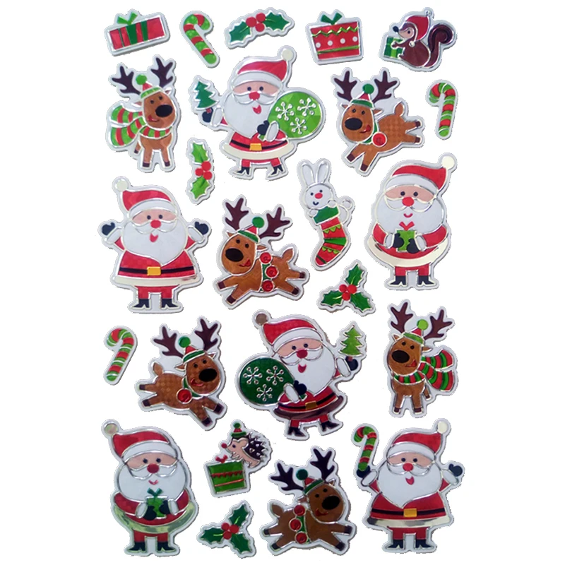 Рождественские тематические наклейки Санта Клаус лось олень костяшек украшение