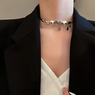 Ожерелье-чокер SRCOI в стиле хип-хоп крупной неправильной формы в форме капли воды, винтажное художественное металлическое женское массивное ожерелье геометрической формы