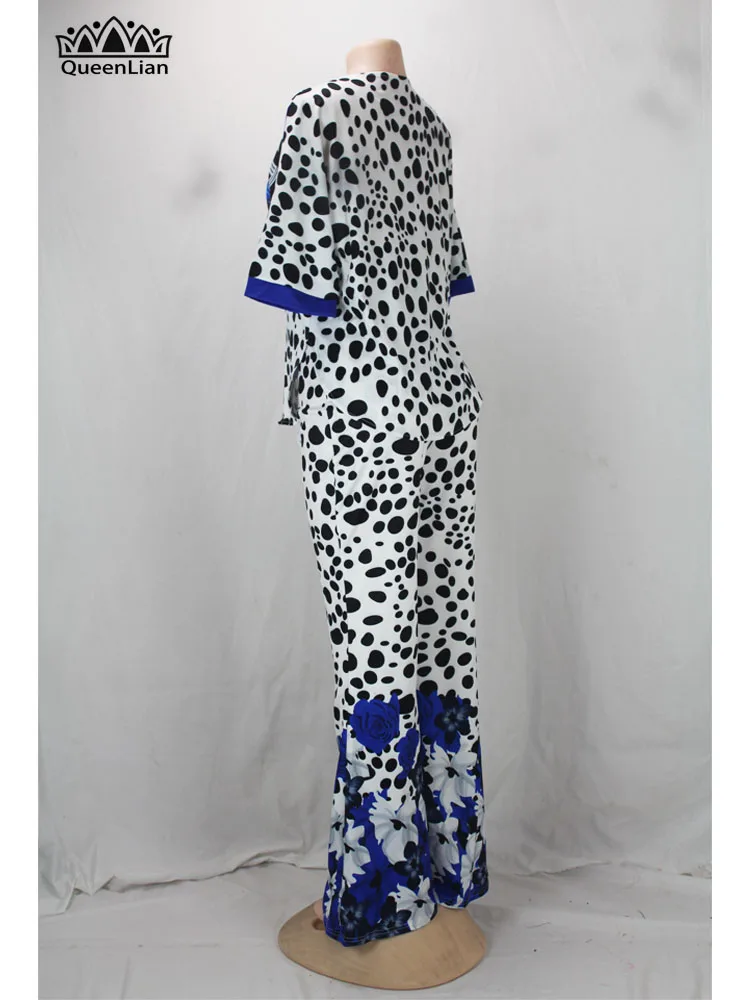 

African Dashiki Suit New Big Elastic Summer Short Sleeve Suit For Lady (TZ08#)