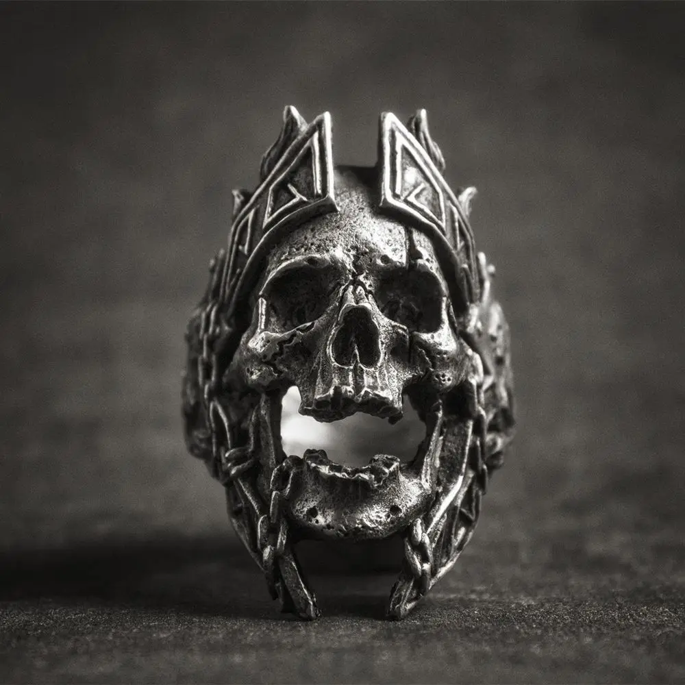 EYHIMD уникальные Боги войны Ares Skull кольца в стиле панк рок Warrior кольцо из