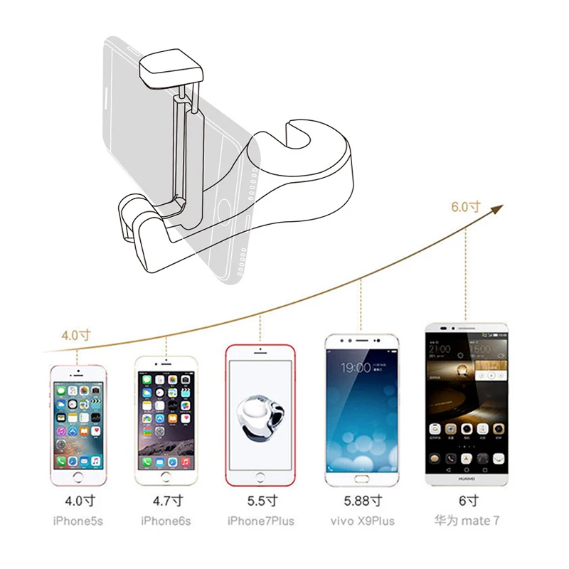 Автомобильный крючок в изголовье с держателем для телефона вешалка на спинку