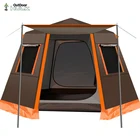 УФ шестиугольная алюминиевая палатка Автоматическая для кемпинга на открытом воздухе большая палатка на 3-4 человека тент садовая беседка 245*245*165 см
