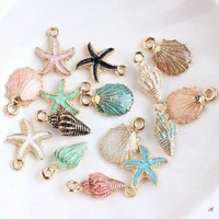 nice conch sea shell charms ocean pendants starfish anklet bracelet necklace diy handmade accessories craft 1013pcs