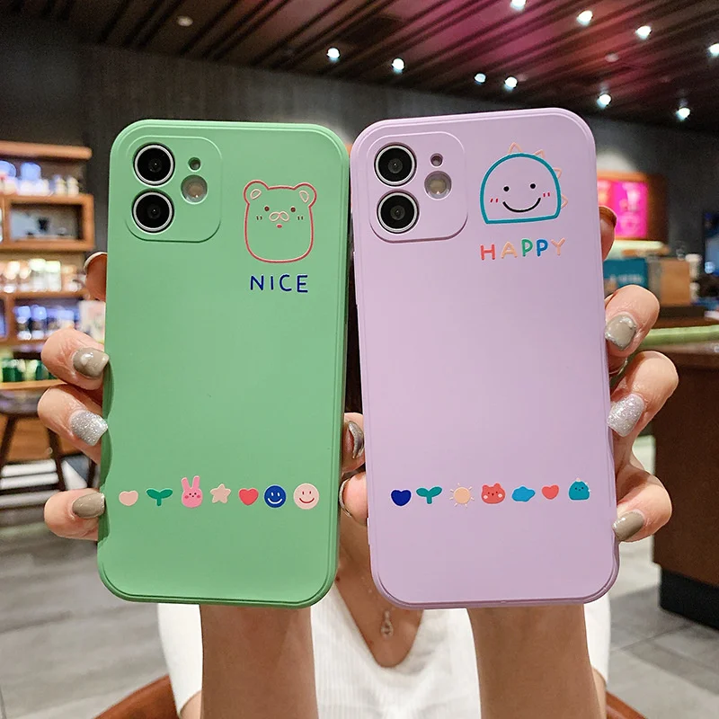 

Simple and creative for iphone 13 11 promax personalized 12pro mobile phone case for iphone X / XS liquid silicone case