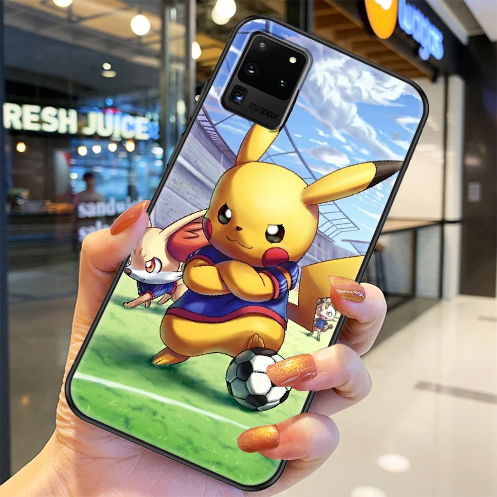 

Cute P-Pokemons cartoon Phone case For Samsung Galaxy Note 4 8 9 10 20 S8 S9 S10 S10E S20 Plus UITRA Ultra black art bumper soft