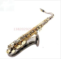 tenor saxophone instrument new b flat tenor sax wind tube black nickel gold key saxophone with leather cases mouthpiece free