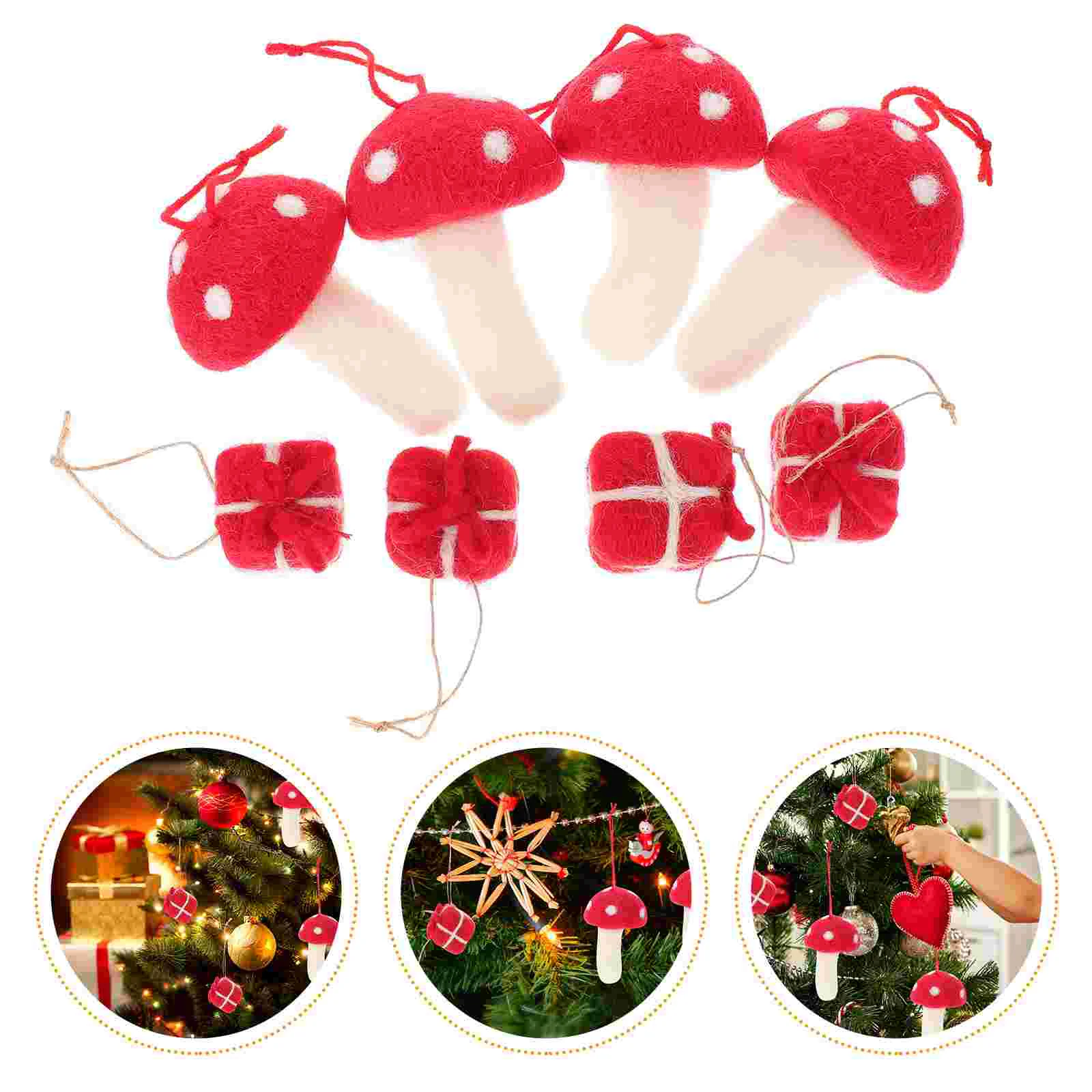 

8pcs Christmas Felt Pendants Christmas Tree Ornaments Festival Decorations