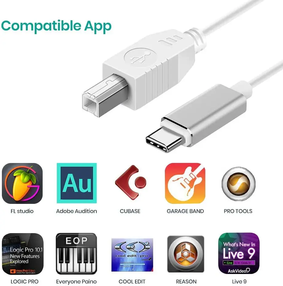 3 фута USB C к B Midi кабель Type Интерфейсный шнур для электронного музыкального
