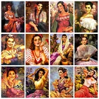 Картина из страз сделай сам с красивой женщиной, полная мозаика, девушка, вышивка, рукоделие, ручная работа, подарок, домашний декор для стен