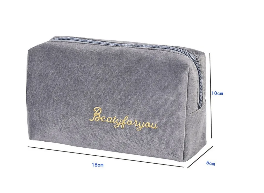 

New Women Velvet Organizer Cosmetic Bag Vintage Soft Toiletry Package Women Travel Makeup Bags Lipstick Pouch Beauty Case Bags