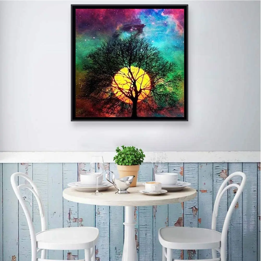 

5D DIY Diamond Painting Cross Stitch Kit Moon Tree Diamond Embroidery Full Square Drill Mosaic Art Painting Home Decor Kids Gift