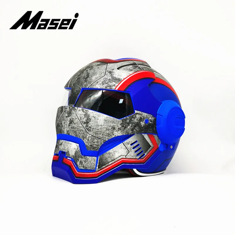 Masei шлем Железного человека moto rcycle половина с открытым лицом каска cross