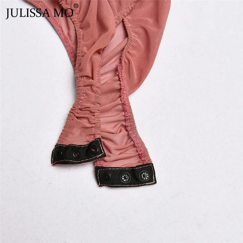 Julissa mo, черный, двойной слой, сетка, сексуальный боди, женские топы, осень, новинка, длинный рукав, средняя талия, боди, для девушек, бодикон, комбинезоны