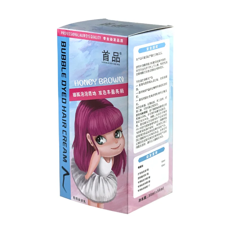 Аминокислотная пузырчатая краска для волос крем каштановый коричневый черный