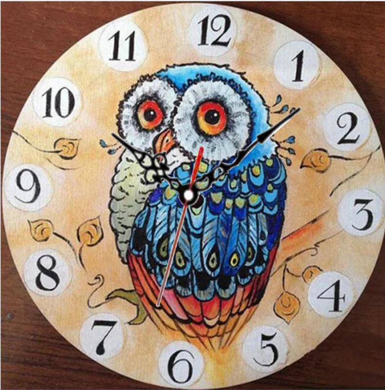 

GATYZTORY 40x40cm Pictures By Numbers Owl Animal Home Decoration Oil Painting Clock Diy Drawing Canvas Handpainted Gift