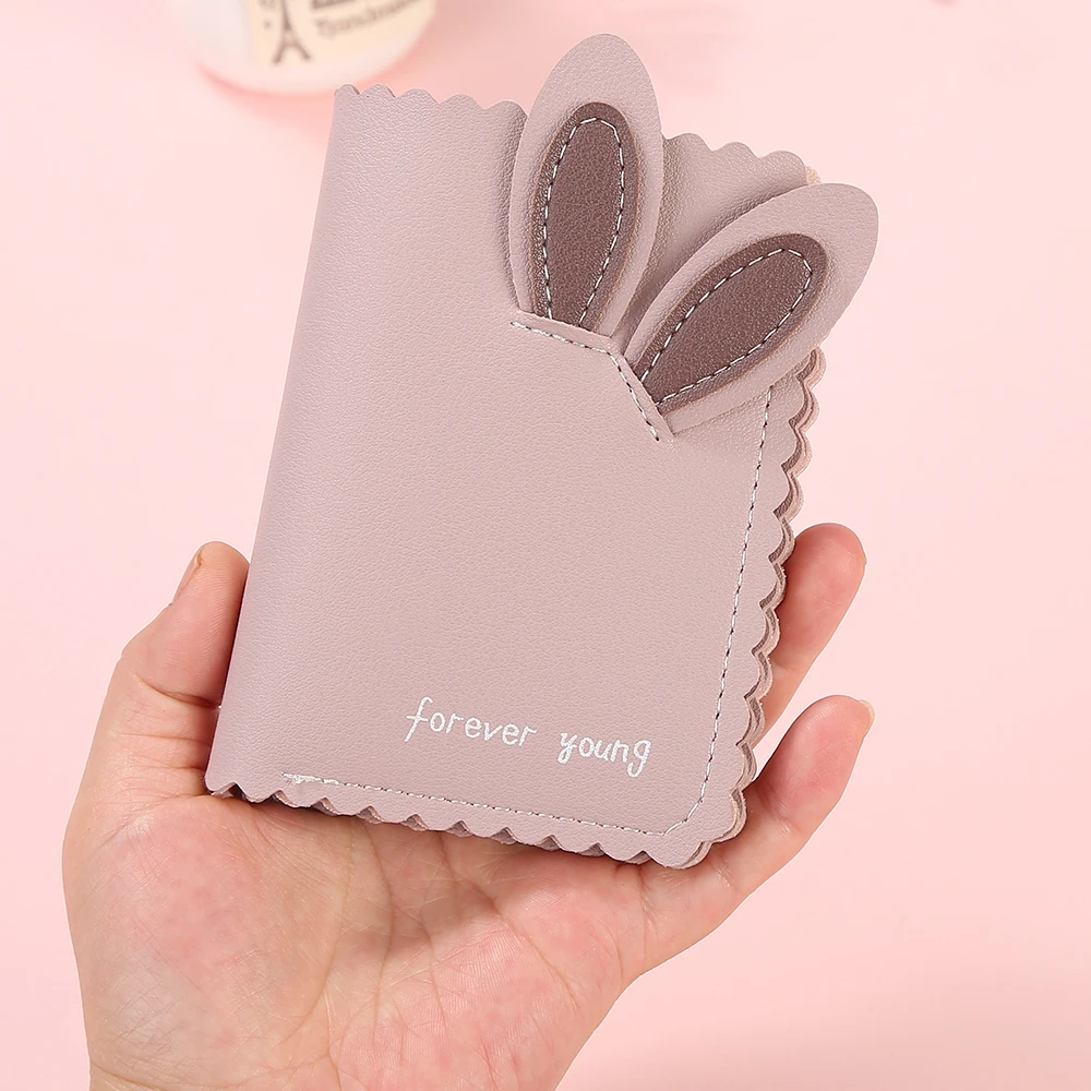 Violet Новинка, женские кошельки Kawaii, милый кролик, держатель для карт, маленький кошелек, женский короткий дизайнерский кошелек, женский кошелек, держатель для денег - Цвет: Violet