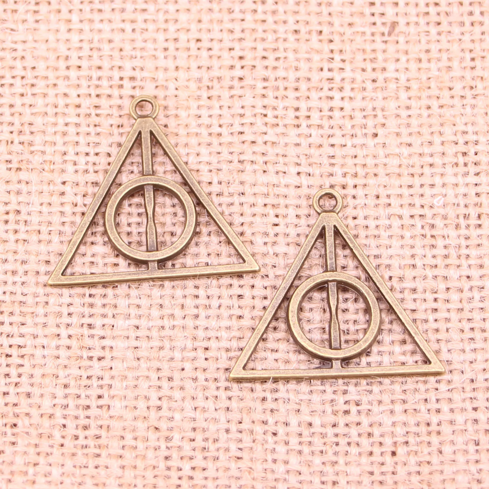 8pcs Charms deathly hallows Antique Making pendant fit Vintage Tibetan Silver jewelry DIY bracelet necklace 32mm | Украшения и
