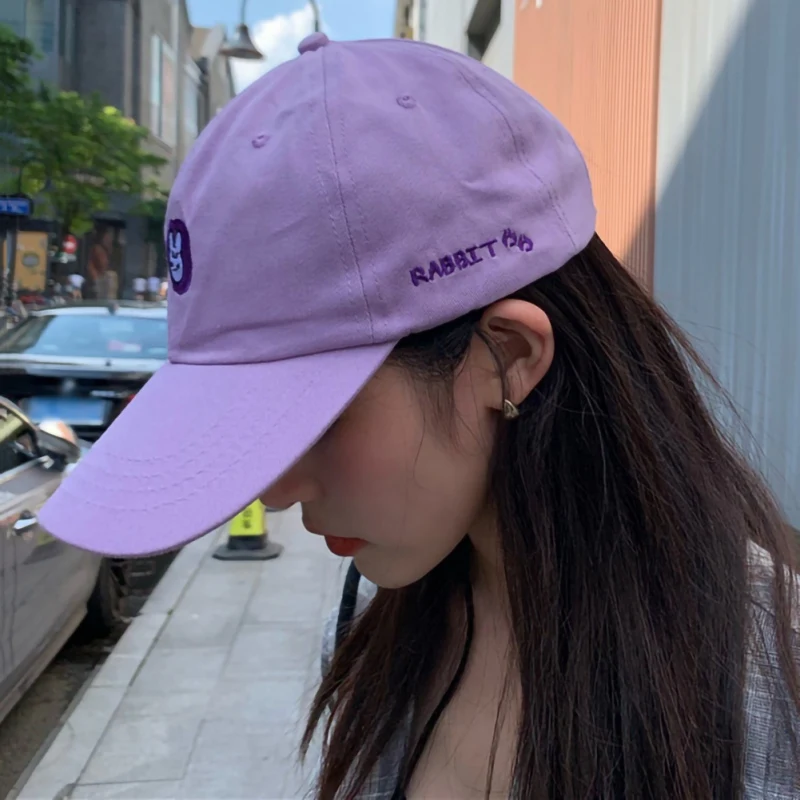 

Spring And Summer Baseball Caps Solid Color Casual Hip-hop Hats, Cartoon Embroidered Peaked Caps, Couple Outdoor Peaked Caps