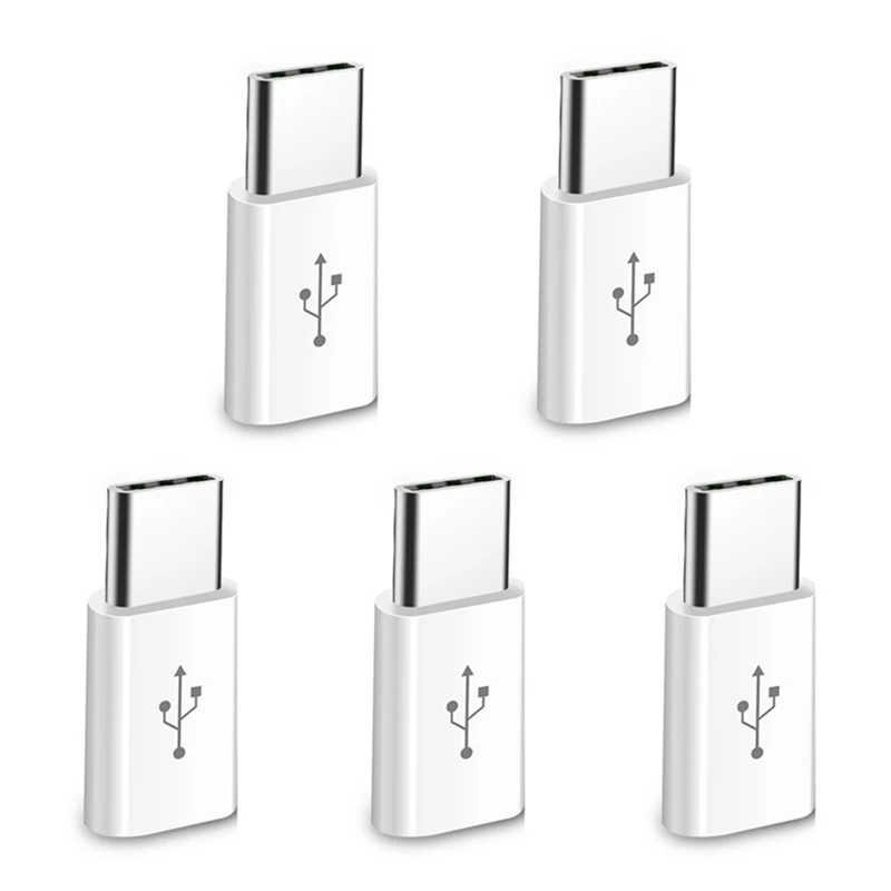 Тип-c конвертер для Micro USB зарядное устройство адаптер для type C для Xiaomi 5 5S Plus 6 8 9 MIX 2S 3 samsung S8 S9 S10 Plus телефон OnePlus - Цвет: 5 PCS