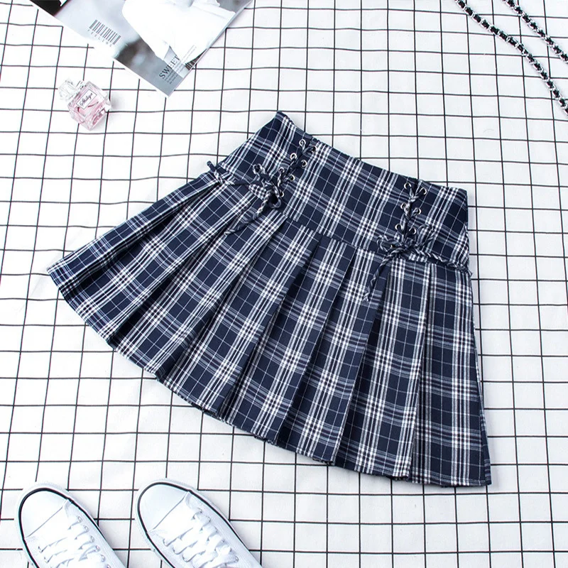 

Uniform Plaid Skirt 2021 School Girl Short skirt jk Skirts High Waist A-Line Purple Rose red Summer Teen Cute clothes