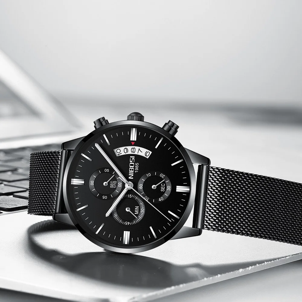 NIBOSI Relogio Masculino Luxury Men Watches Top Brand Men's Quartz Clock Waterproof Sports Chronograph Wristwatches Montre Homme