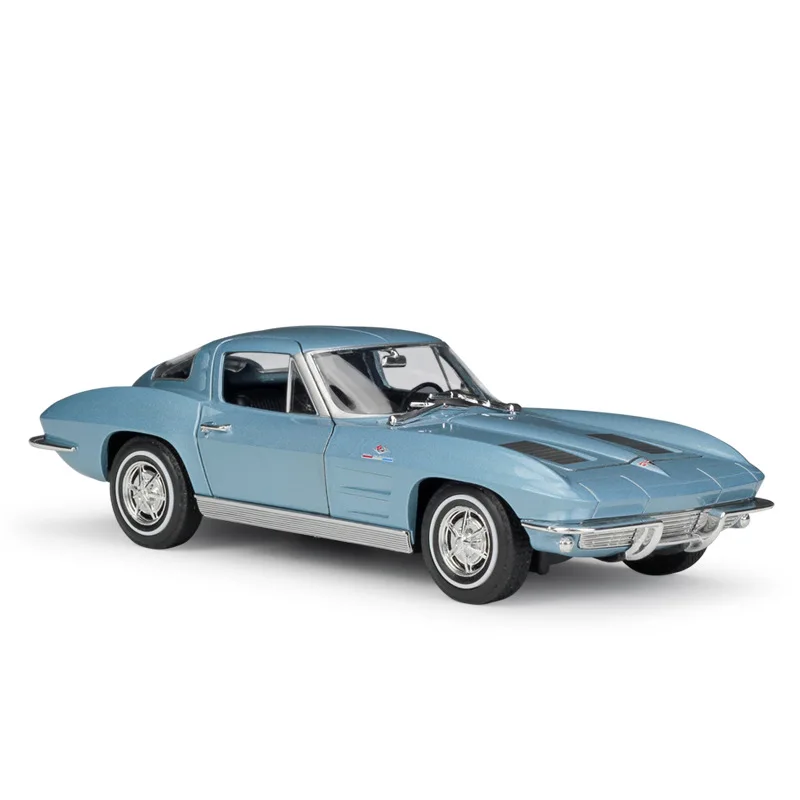 

WELLY 1:24 1963 Chevrolet Corvette Alloy Luxury Vehicle Diecast Pull Back Cars Model Toy Collection Xmas Gift