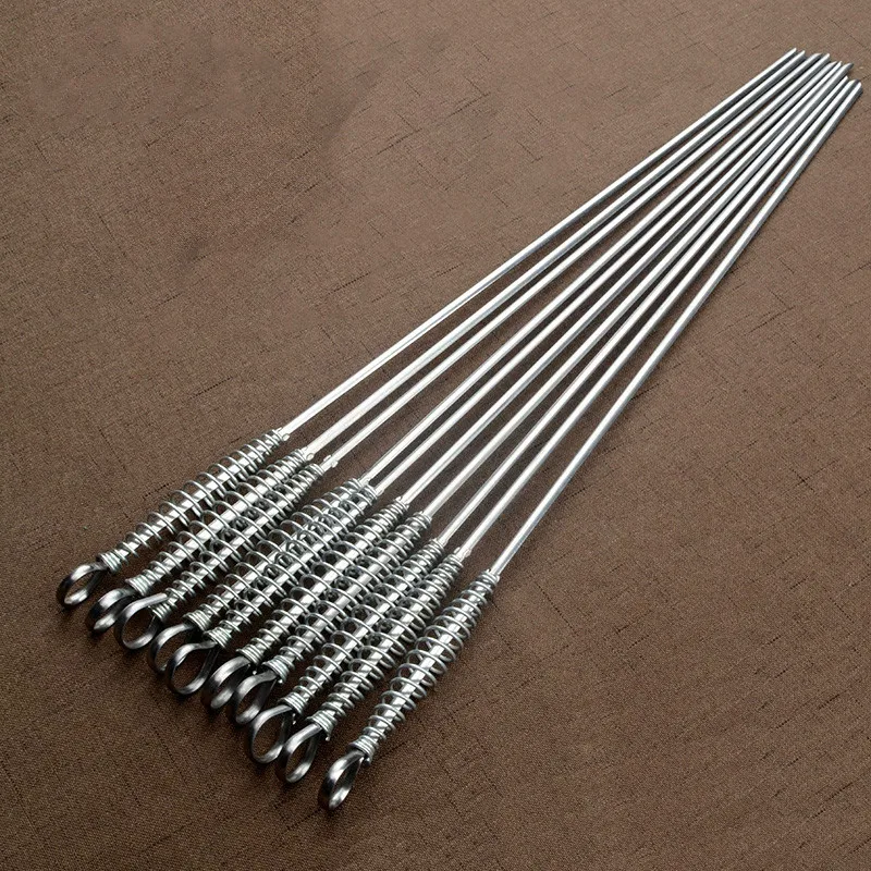 40 5 см шашлык для барбекю нержавеющая сталь пружинная ручка плоская игла