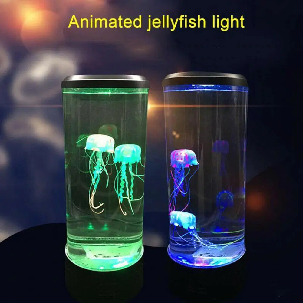 

Led Fantasy Jellyfish Lamp Usb Power/battery Powered Changing Color Mood Jellyfish Indoor Relaxing Night Decorations L O8q3