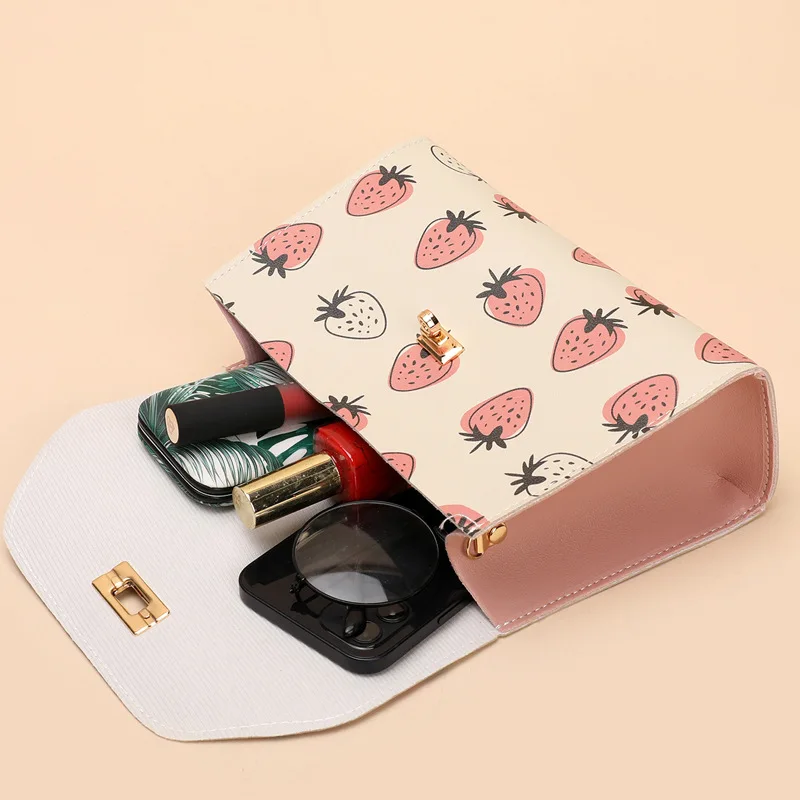 

brand Casual Handbags Women Bags Designer leather Shoulder handbag Messenger female bag Strawberry Crossbody Bags For Women