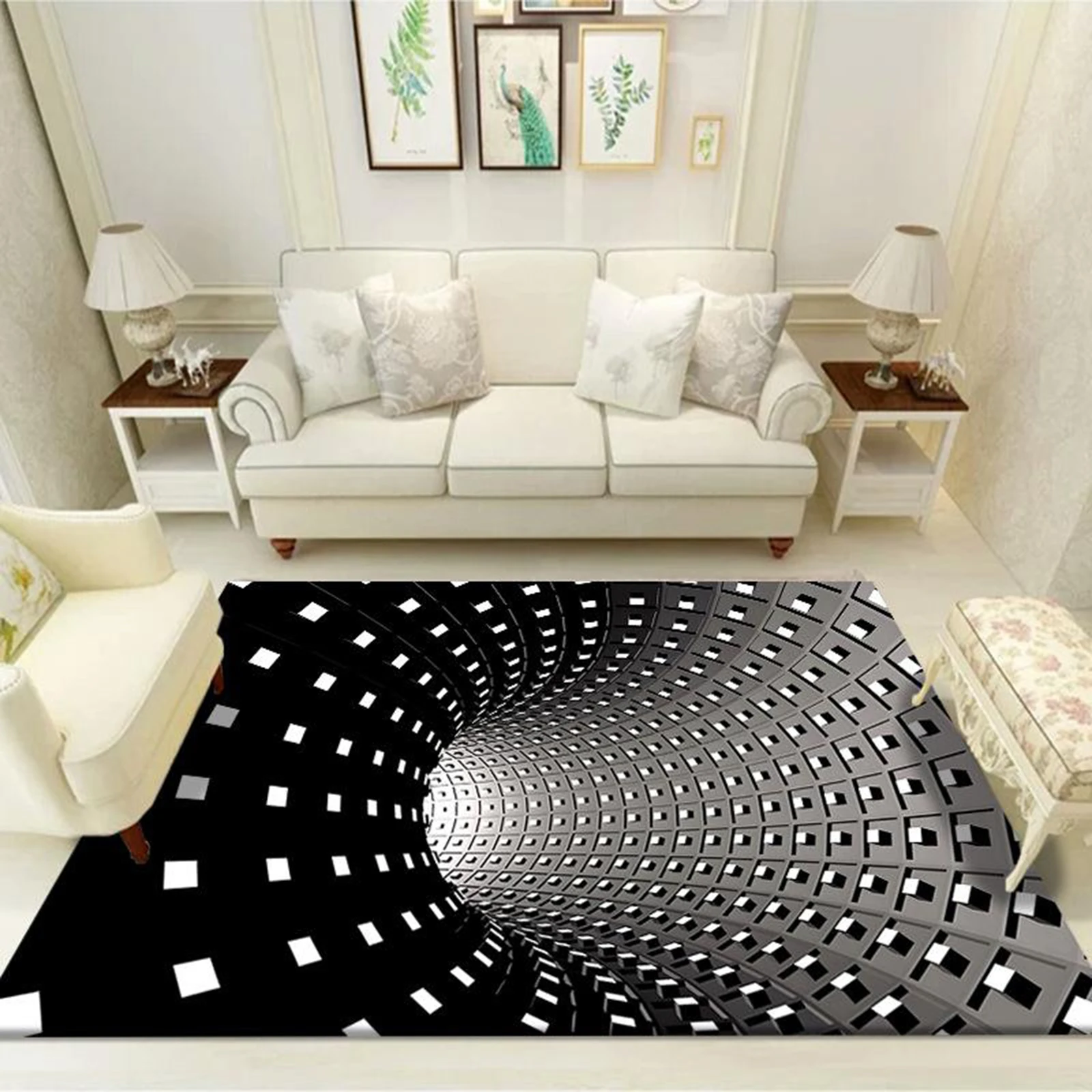 

3D Living Room Carpet Illusion Rug Indoor Area Rugs Living Room Carpet 80x120cm Large Entrance Hall Door Carpet