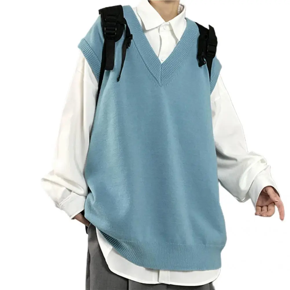 

Sleeveless Trendy Lightweight Spring Sweater Anti-pilling Student Sweater Soft for School