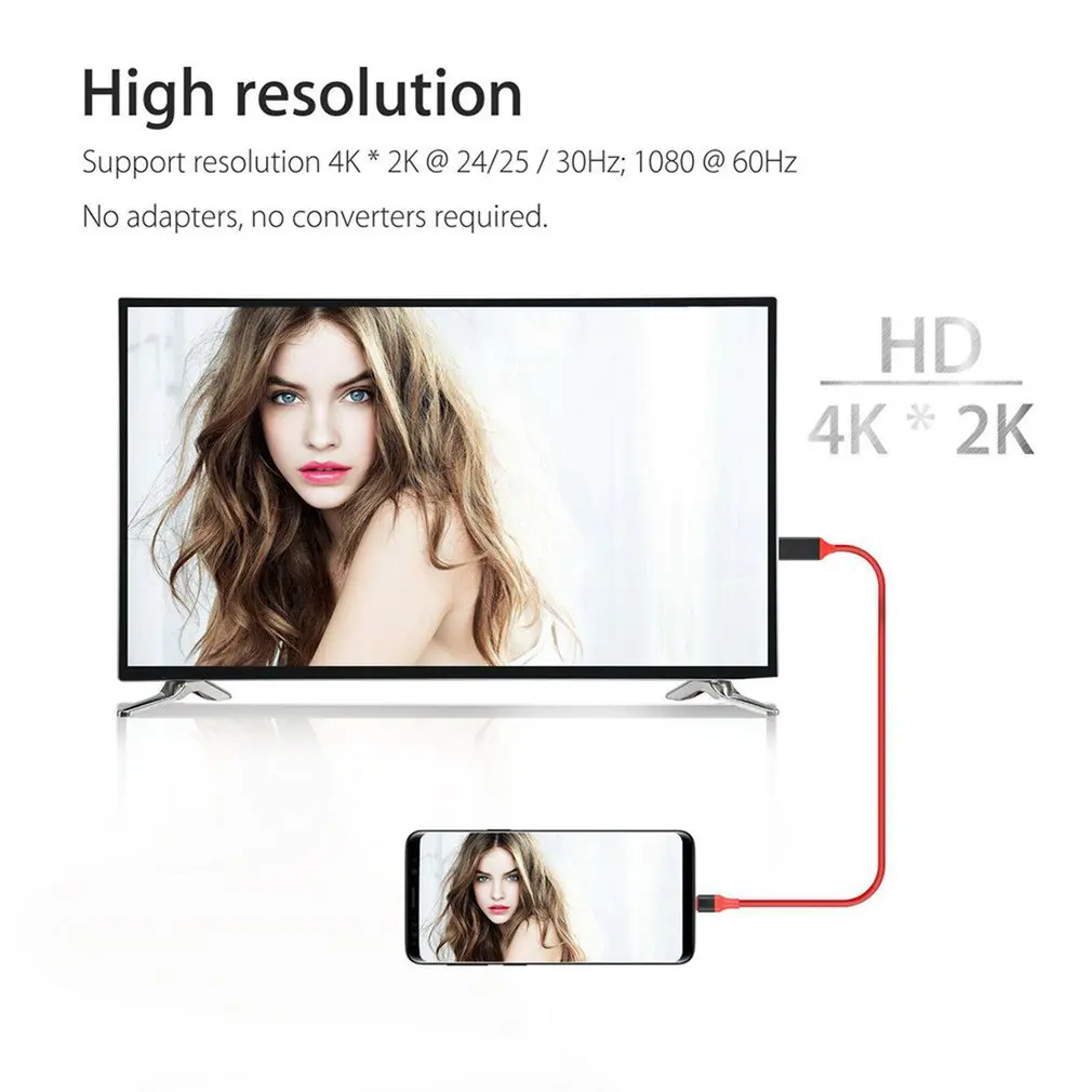 

1.8M Type-C to HDMI-compatible Cables USB 3.1 to Male to Male for Samsung USB-C Cable Adapter Type C AV TV Adapter