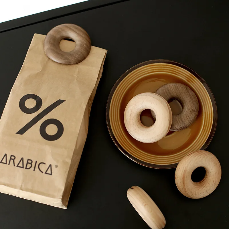 

Wooden Sealing Clip, Donut Wooden Clip, Food Moisture-proof Sealing Clip, Round Food Bag Sealing Clip, Tea Sealing Clip