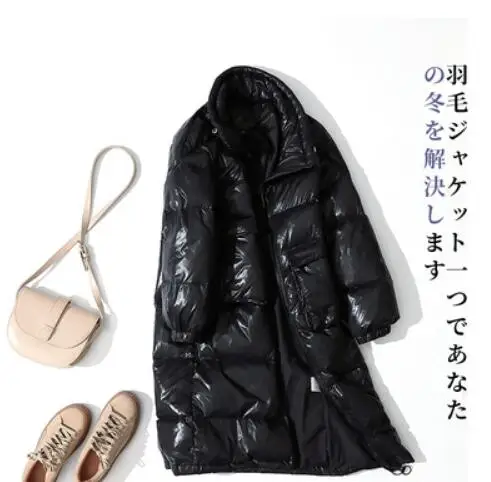 Черный 90% Witte Eend Donsjack Vrouwen Dikke Lange зима Jas Vrouwen Koreaanse Vrouwelijke пуховик Jas Moncler Femme - Цвет: Черный