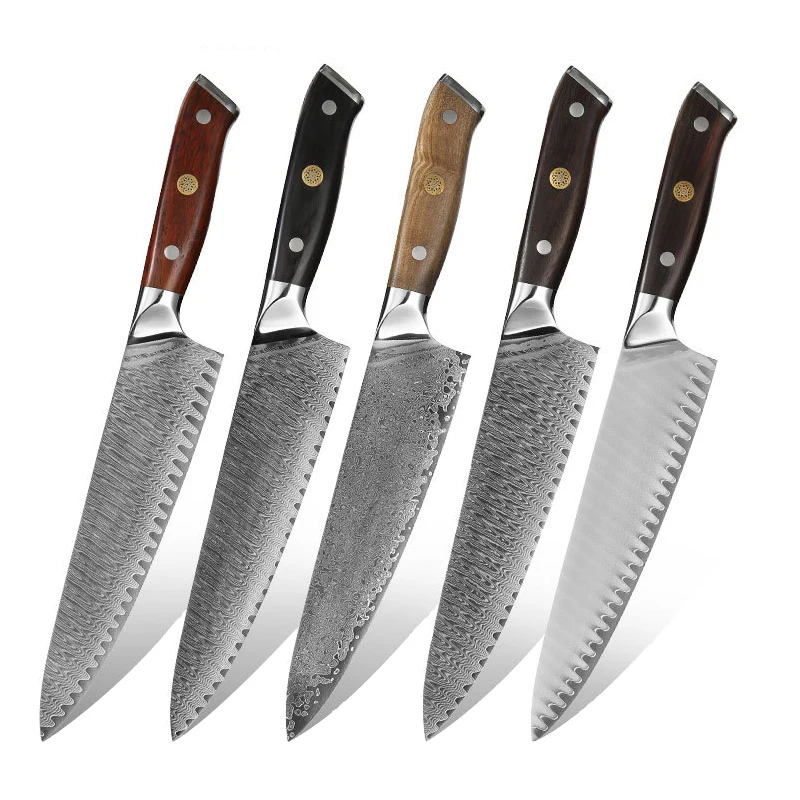 

XUAN FENG 8 Inch 67 Layers VG10 Damascus Steel Kitchen Knife Wooden Handle Household Kitchen Knife Western Chef Knife