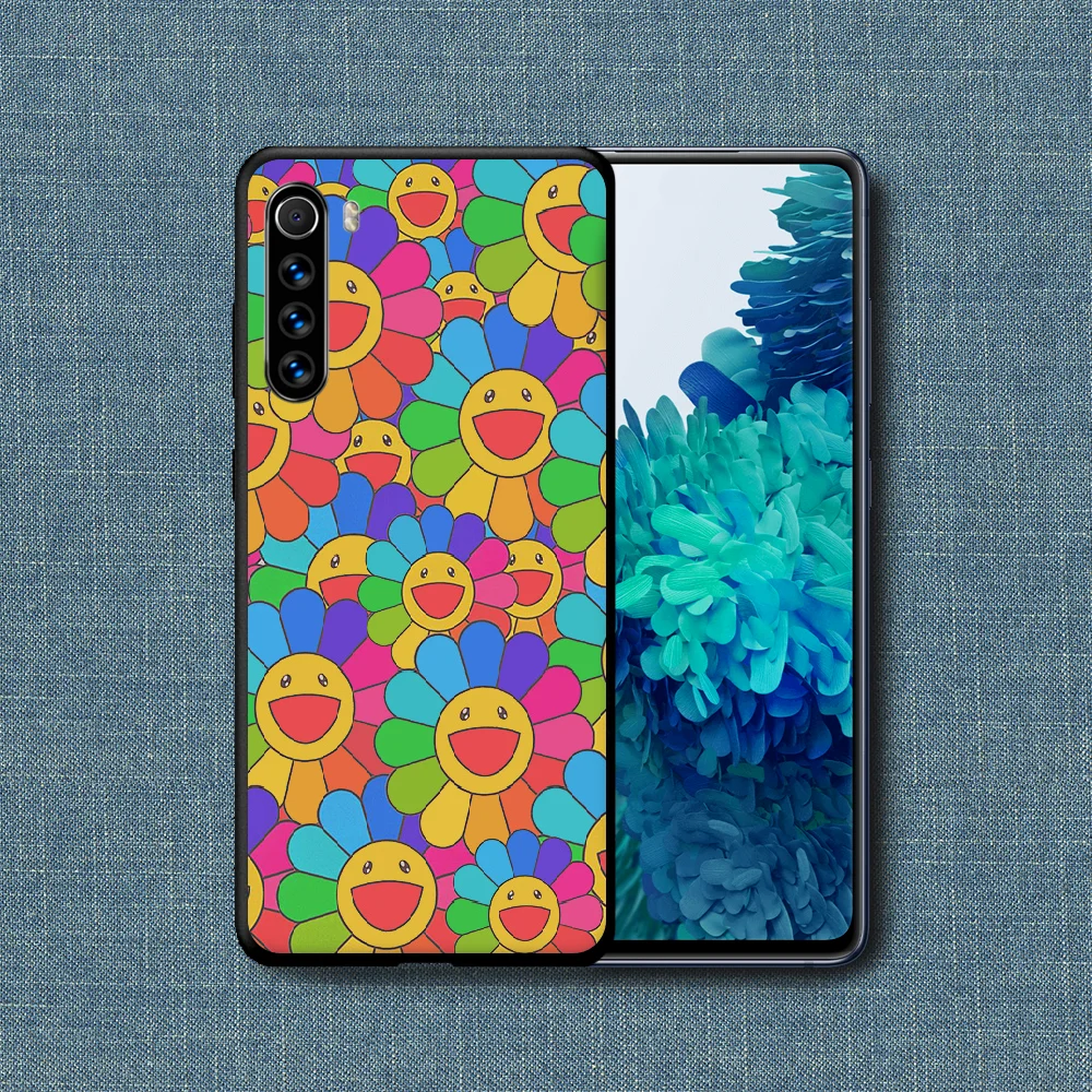 

Murakami Flower Smile Cute Phone Case For Xiaomi Redmi Note 7 8 8T 9 9S 4X 7 7A 9A K30 Pro Ultra black Waterproof Luxury Prime